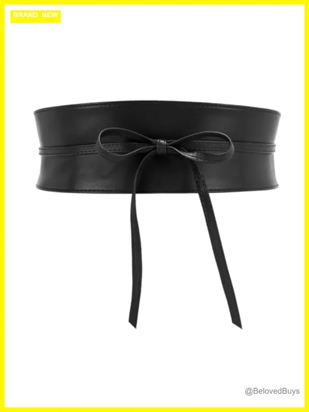 Faux Leather Obi Wide Waist Belt Wrap Bowknot Corset Self Tie